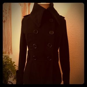Women's Excelled Double-Breasted Faux-Wool Peacoat